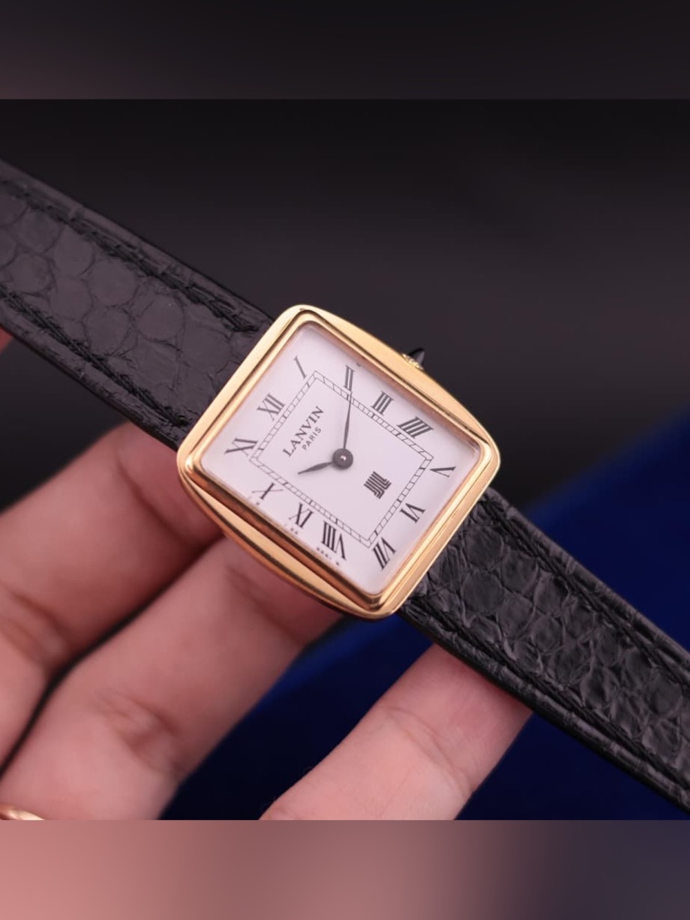 Vintage 1980s Lanvin Paris Men’s Watch, Manual Winding